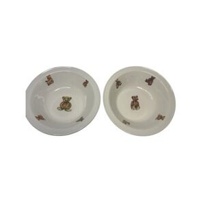 Price Kensington‎ Pottery Bear Cereal Soup Bowls Set Of Two VTG